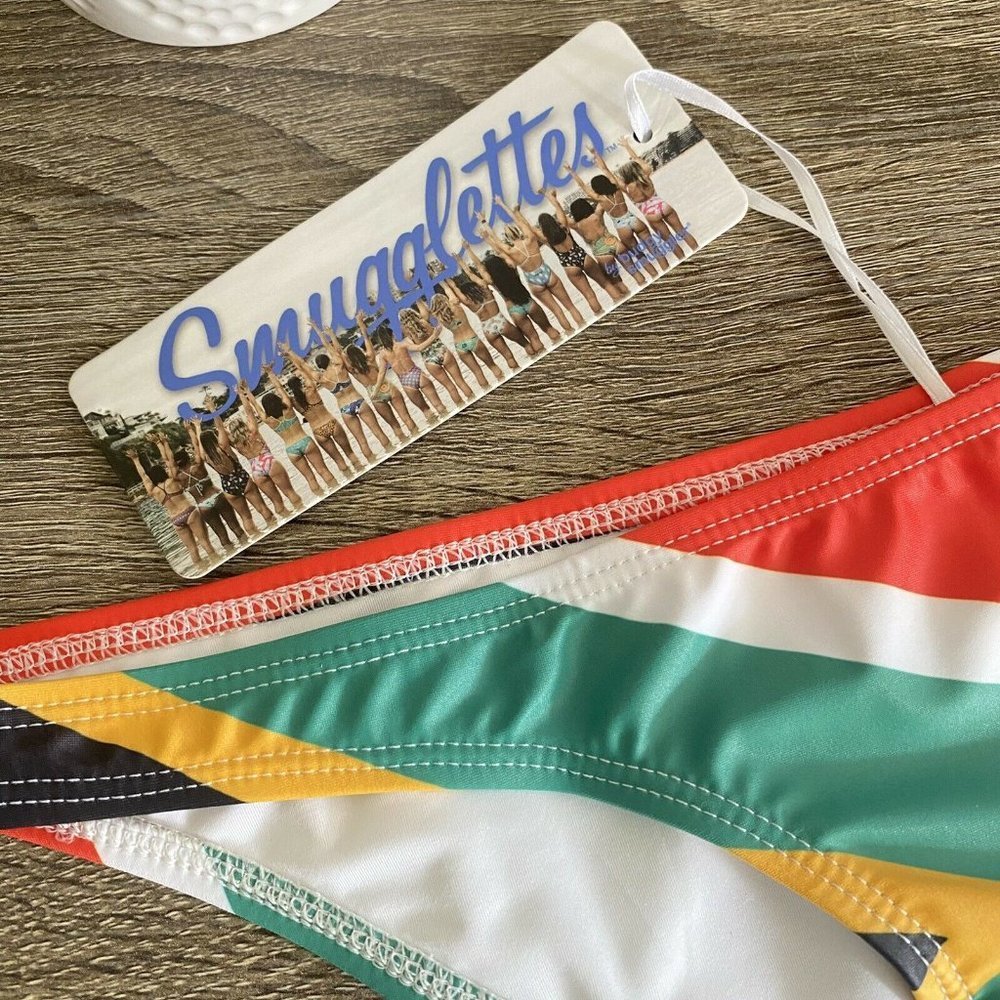 NEW Budgy Smugglers Bikini Bottom Smugglettes South Africa Flag Swim Size 8 - Picture 2 of 9